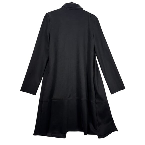 ZARA Black Open Front Faux Suede Coat Jacket Duster Cardigan Swing Hem Size XS - Picture 2 of 4